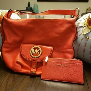 Michael Kors Fulton Large Purse and Slim Card Case Wallet